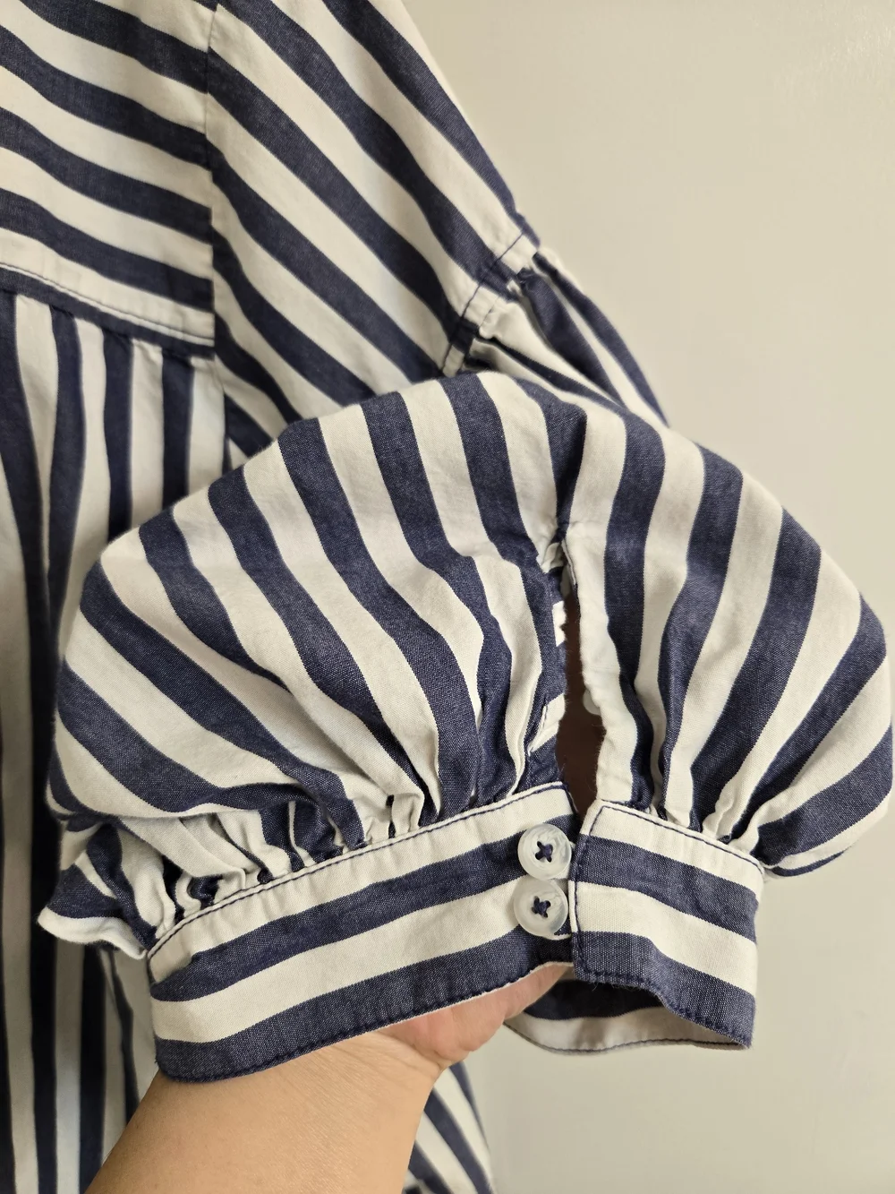 Anthropologie Darcey Popover Swing Top Blue Striped Blouse 3X Like New